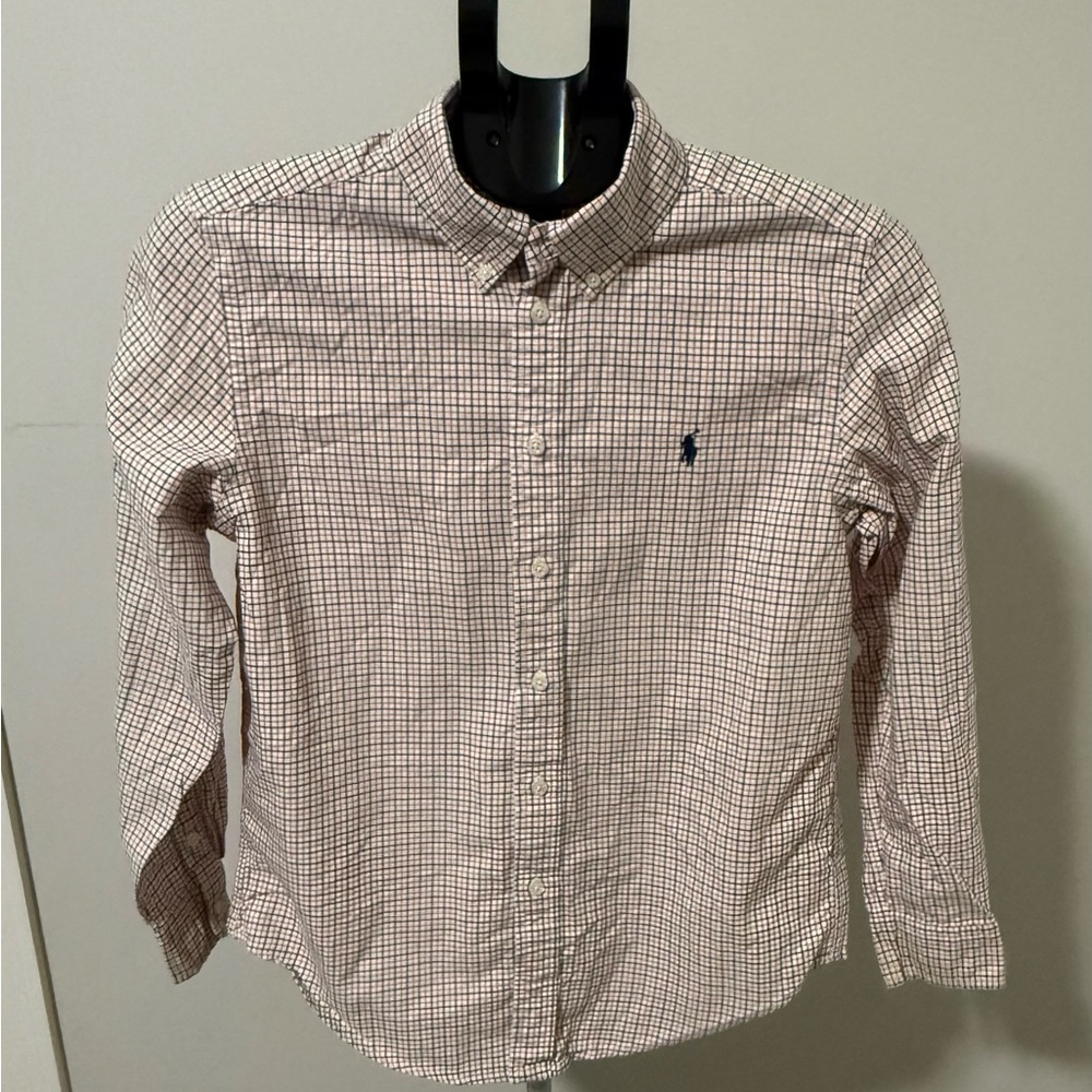Ralph Lauren Orange and Black Plaid Shirt Size 14/16 Large